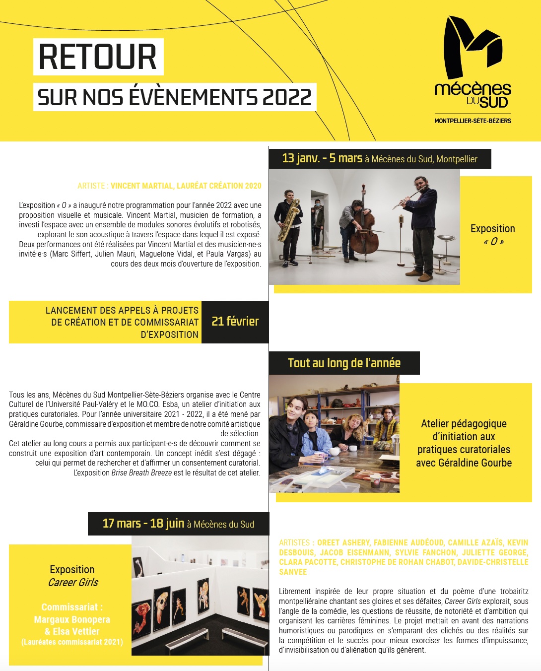 Rétrospective 2022 Mécènes du Sud Montpellier-Sète-Béziers